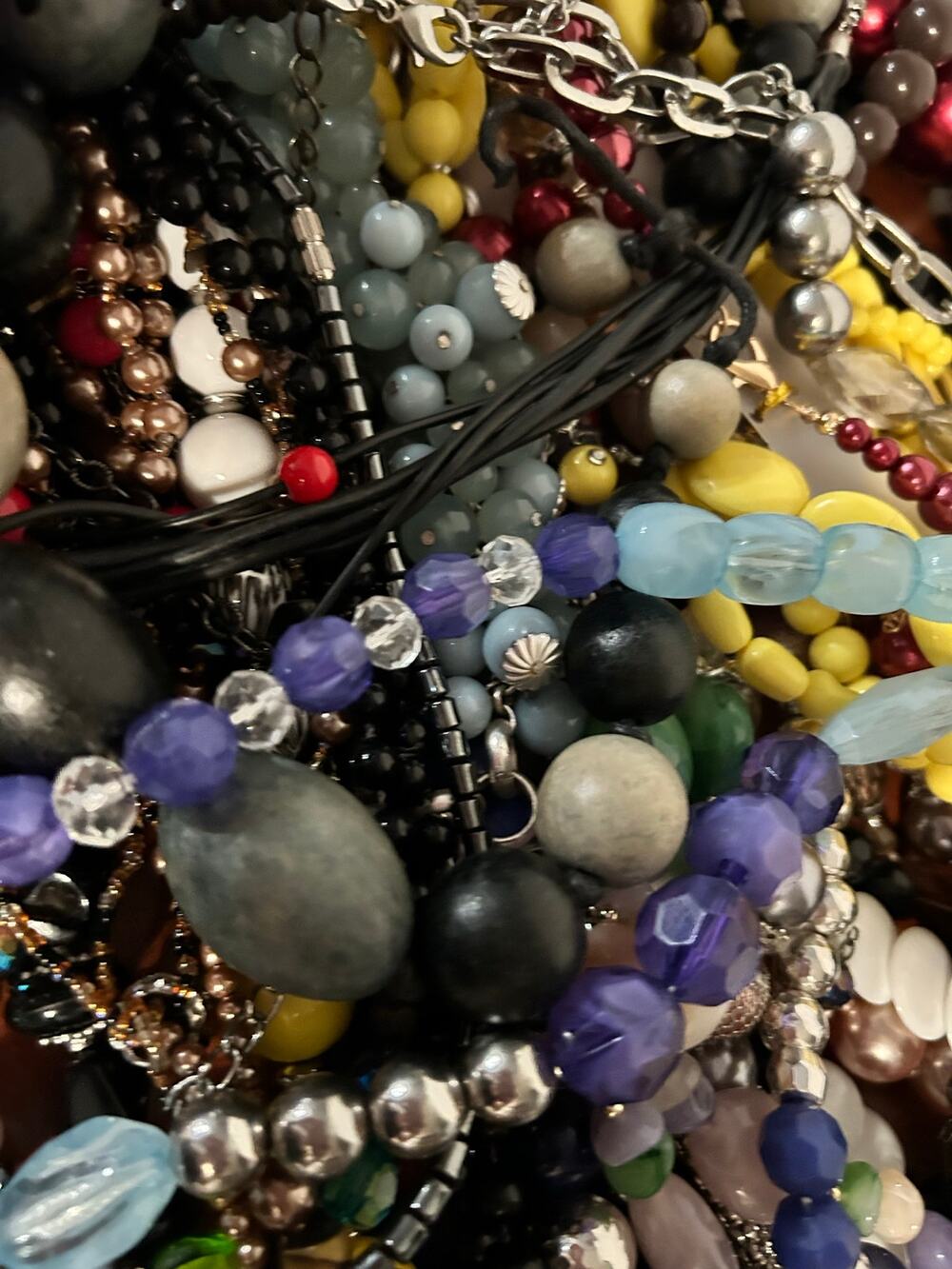 Bulk Bead Necklaces Lot 3.68 lbs Assorted Wearable Jewelry Crafting